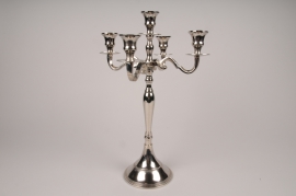 A011BF Metal candelabrum 5 branches silver H40cm