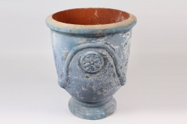 A011CA Blue Anduze ceramic pot D61cm H75cm