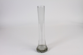 A011CV Clear single flower glass vase D10cm H38.5cm