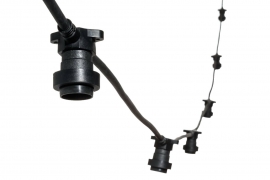 A011R5 Black garland with 8 bulb sockets L500cm