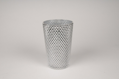 A012A3 Silver glass vase D13cm H20cm