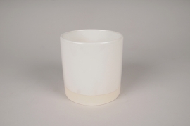 A012AA Cache-pot en céramique blanc D11cm H11cm
