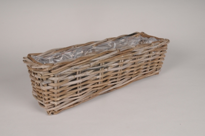 A012AG Jardini�re en kubu naturel 50x16cm H15cm