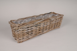 A012AG Natural rattan planter 50x16cm H15cm