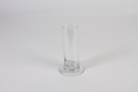 A012CV Clear single flower glass vase D8cm H15cm