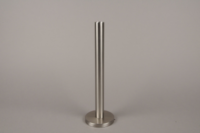 A012E0 Silver metal candle holder H31.5cm