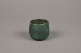 A012G2 Emerald glass candle jar D7cm H7cm