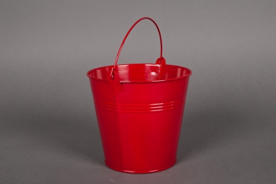 A012KM Bucket zinc red D11cm H10cm