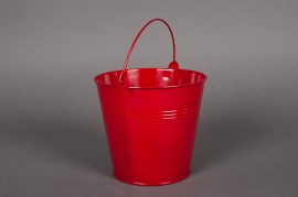 A012KM Bucket zinc red D11cm H10cm