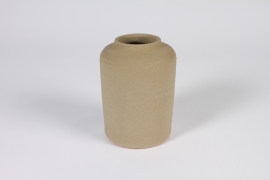 A012N6 Vase en céramique brut D9.5cm H14.5cm