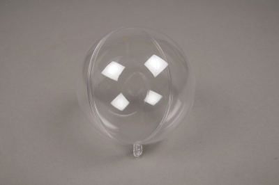 A012OZ Bo�te de 12 boules plastiques ouvrables transparentes D10cm