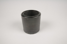 A013A0 Cache-pot en métal avec pot en verre D10cm H10cm
