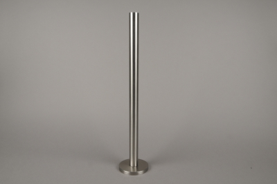 A013E0 Bougeoir m�tal argent H51.5cm