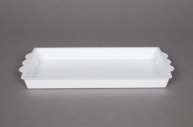 A013X9 Pack of 25 white plastic rectangular bowls 24.5x12.5cm