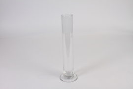 A014CV Vase soliflore en verre transparent D8cm H30cm