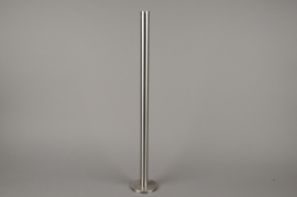 A014E0 Silver metal candle holder H71cm
