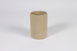 A014N6 Raw ceramic vase D8.2cm H13cm