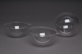A014OZ Boîte de 12 boules plastiques ouvrables transparentes D14cm