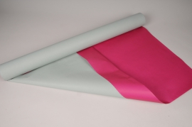 A014QX Rouleau de papier kraft rose / vert d'eau 0,8x50m