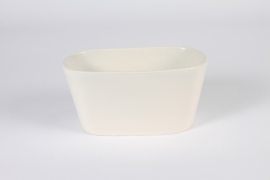 A014XF Cream white ceramic planter 25.5x14cm H13cm