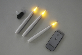 A015A1 Set de 10 bougies flambeaux LED H15cm
