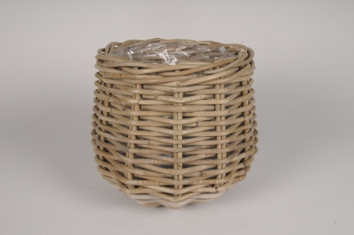 A015AG Cache-pot en kubu naturel D43cm H38cm
