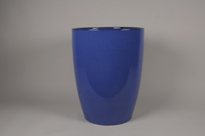 A015YD Blue glazed ceramic pot D56cm H69cm