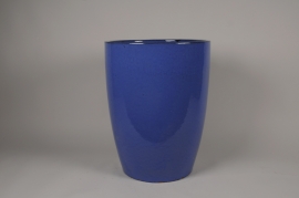 A015YD Pot en céramique émaillée bleu D56cm H69cm