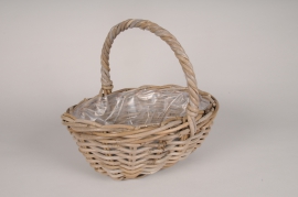 A016AG Wicker basket with handle 35x25cm H14cm