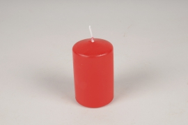 A016RP box of 24 red cylinder candles D5cm H8cm