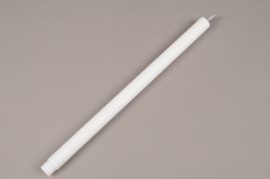 A017A1 Box of 2 white torch candles LED H40cm