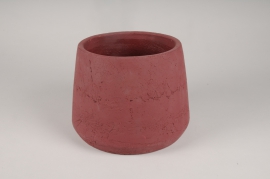 A017TT Cache-pot en béton bordeaux D15cm H11.5cm