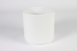 A017XF White ceramic planter D20.5cm H20.5cm
