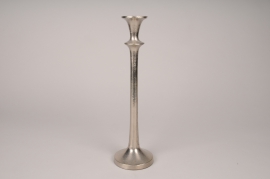A018BF Silver metal candlestick D10cm H35.5cm