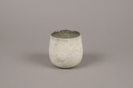 A018G2 Grey glass candle jar D10cm H10cm