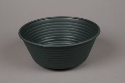 A018H7 Coupe en plastique vert fonc� D23.5cm H10cm
