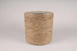 A018LC Natural seagrass and resin planter D25cm H25cm