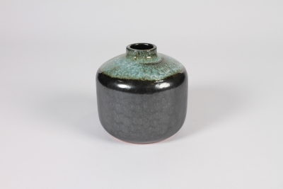 A018N6 Blue ceramic vase D13cm H13cm