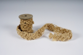 a018wg Ruban en jute naturel 4cm x 120cm 