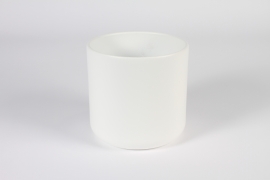 A018XF White ceramic planter D18.5cm H18cm