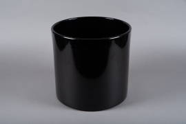 A019A8 Cache-pot en céramique noir D32cm H31cm