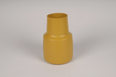 A019CC Vase en m�tal moutarde D11.5cm H18cm