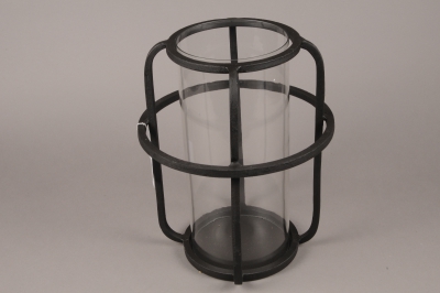 A019KU Black metal light holder D30cm H37cm