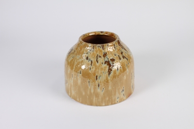 A019LG Old beige ceramic vase D24cm H19.5cm