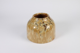 A019LG Old beige ceramic vase D24cm H19.5cm