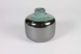 A019N6 Blue ceramic vase D16cm H16cm