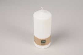 A019RP Box of 12 white pure natural candles D5.5cm H13cm