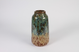 A020LG Old green ceramic vase D15cm H29cm