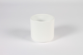 A020XF Cache-pot en céramique blanc D11.5cm H11cm