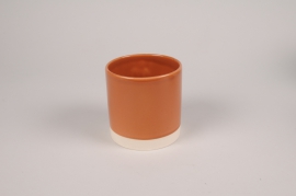 A021AA Cognac ceramic planter D11cm H11.5cm